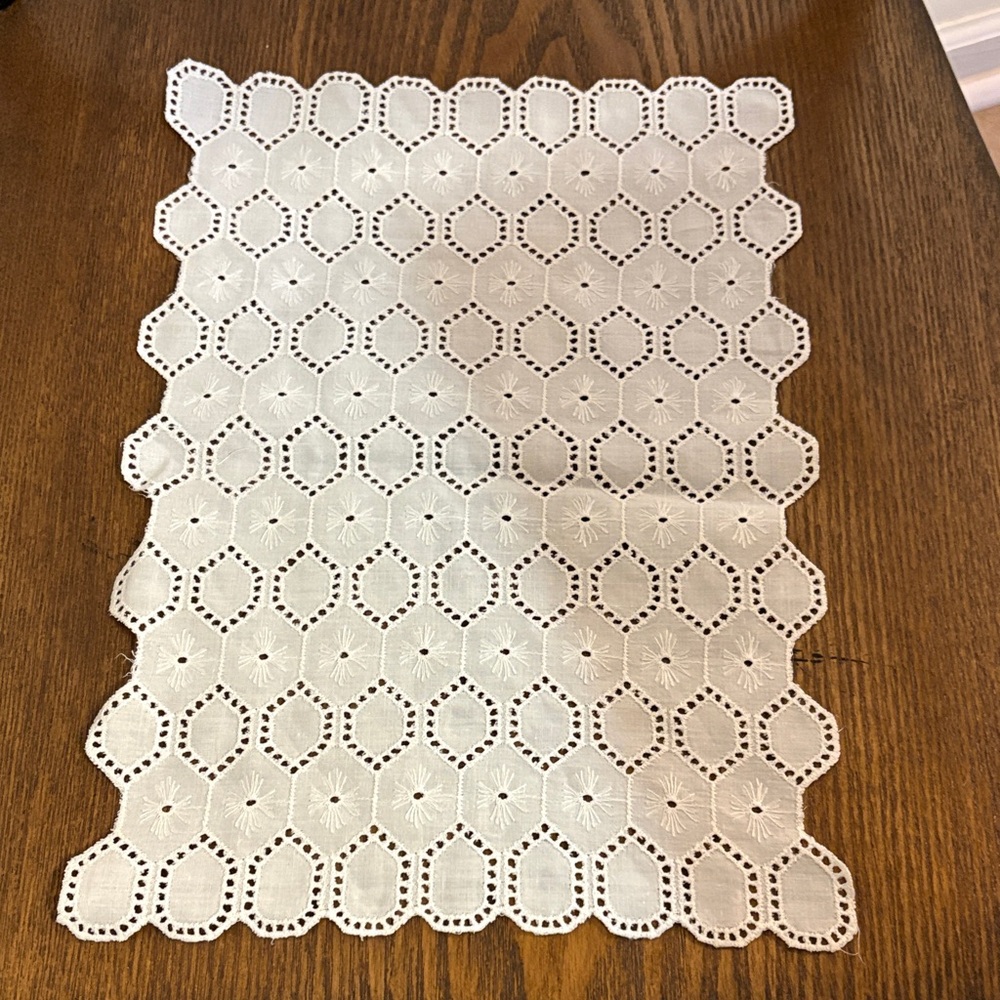 White Eyelet Lace Runner